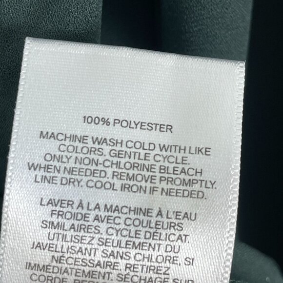 Express Womens Small V Neck Long Sleeve Blouse Green Shirt Preppy Academia - Picture 4 of 10